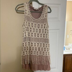 Elegant Crochet Overlay Dress